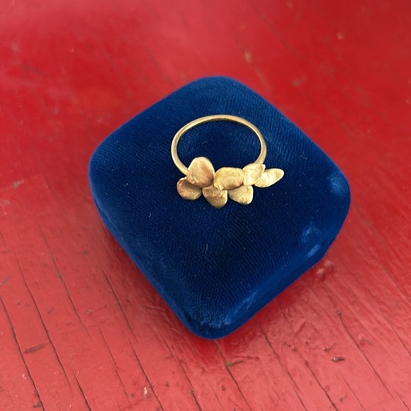 Olive Leaf Gold Vermeil Ring, Handmade - Picture 3 of 8